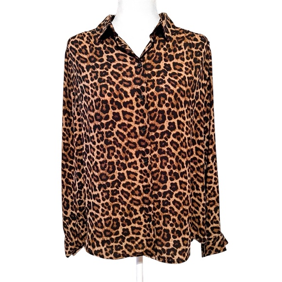 H&M Tops - H&M Leopard Print Buttoned Blouse